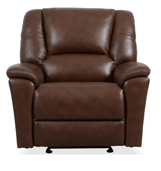 Plush Leather Gliding Recliner