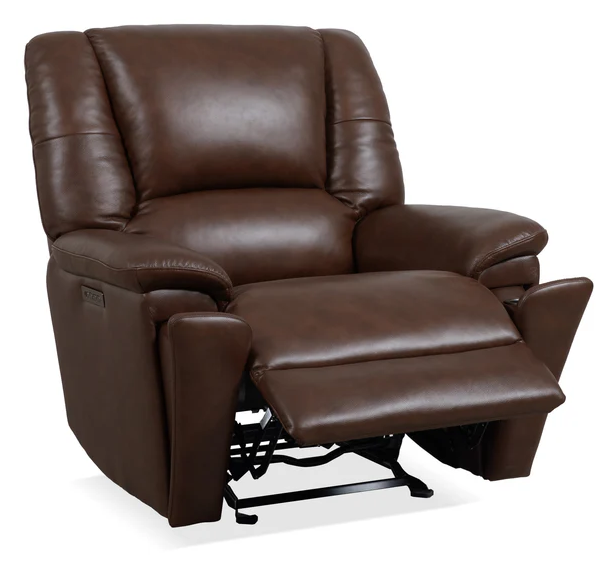 Plush Leather Gliding Recliner