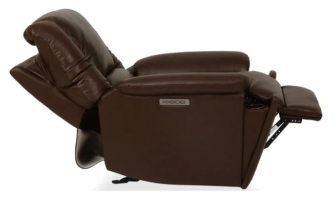 Plush Leather Gliding Recliner