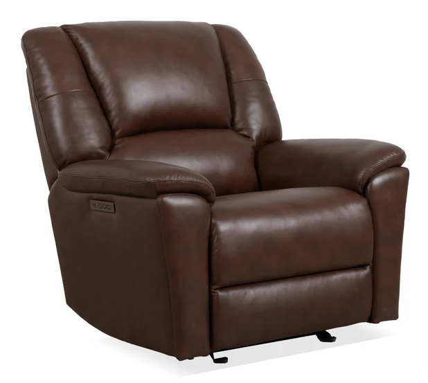 Plush Leather Gliding Recliner