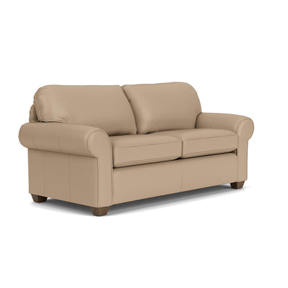 Thornton Leather Two-Cushion Sofa - Caffelatte