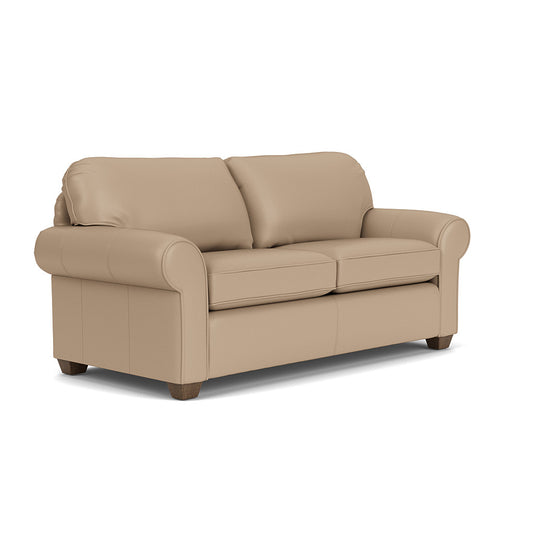 Thornton Leather Two-Cushion Sofa - Caffelatte