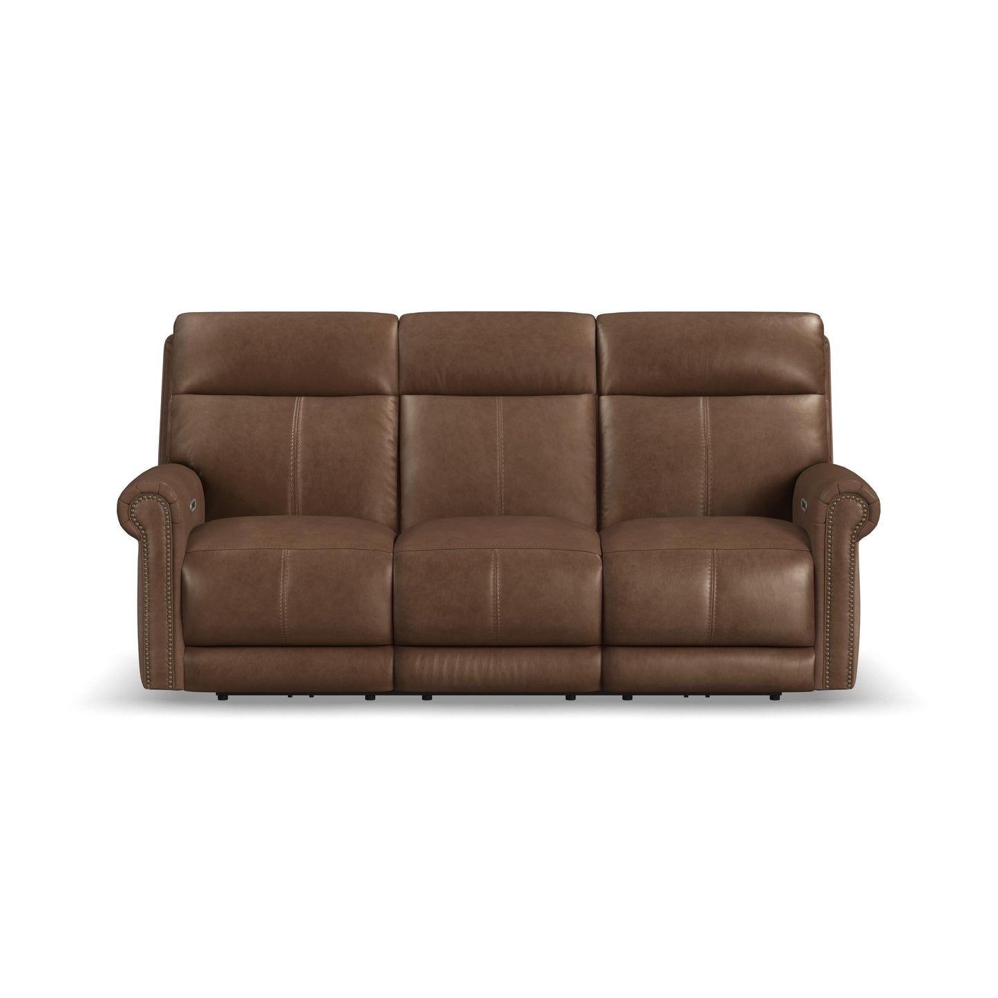 Flexsteel Alexander Power Reclining Sofa with Console, Power Headrest & Lumbar