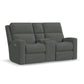 Flexsteel Score Power Reclining Loveseat with Console, Power Headrests & Lumbar