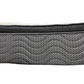 Close-up of a textured black and gray bag on a white background
