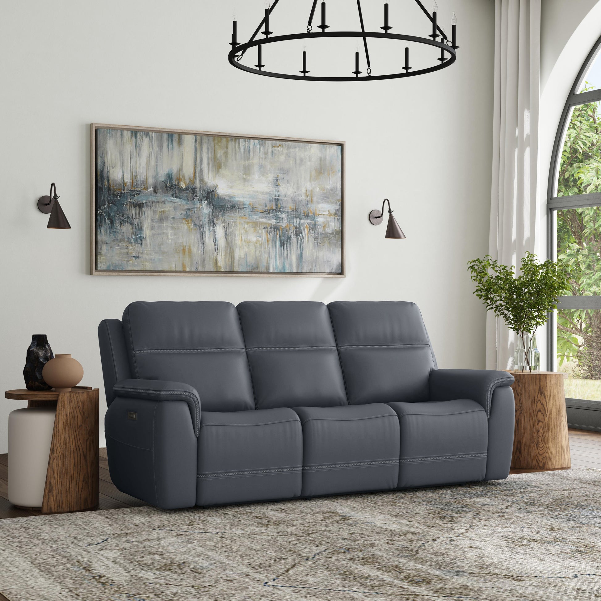 Flexsteel Sawyer Power Reclining Sofa with Power Headrests & Lumbar