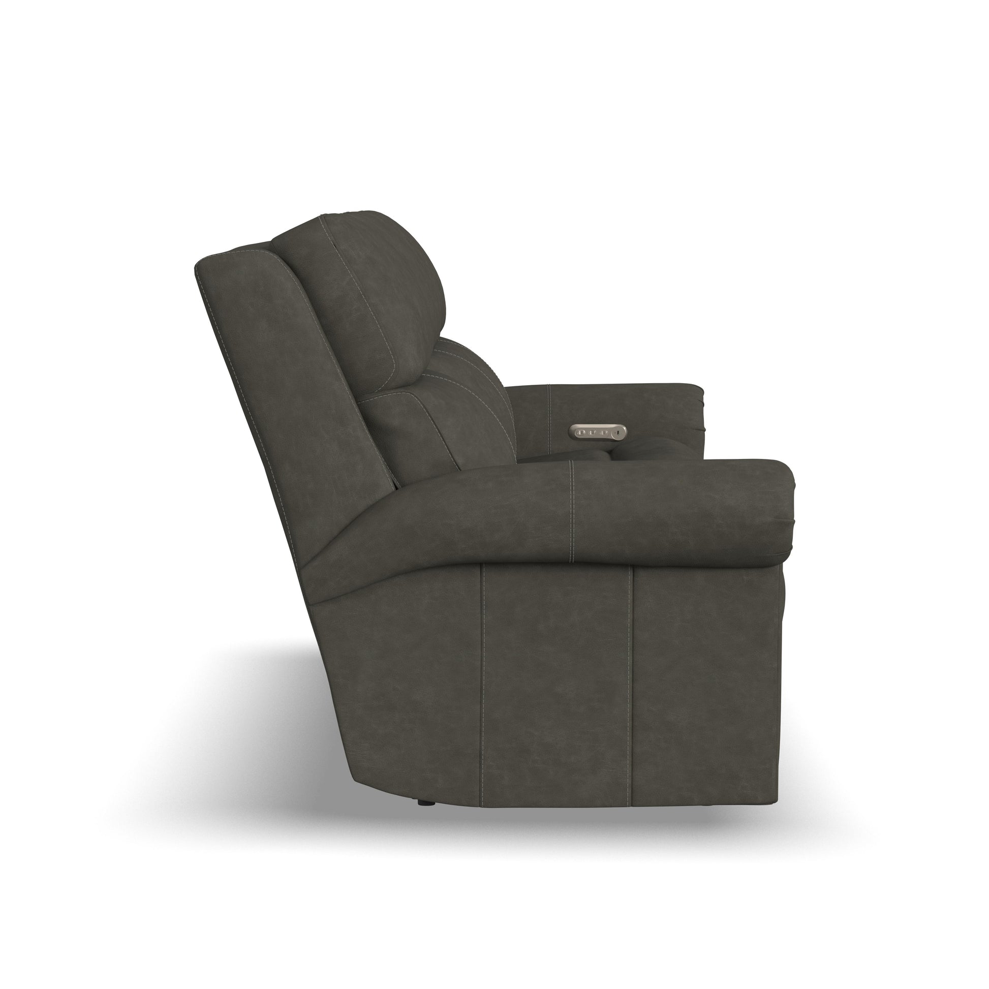 Flexsteel Bernard Power Reclining Sofa with Console, Power Headrests & Lumbar