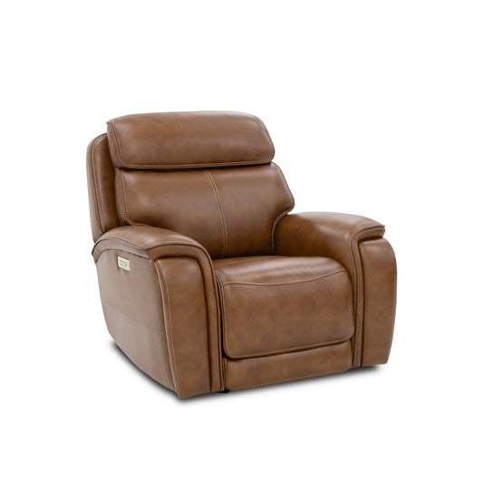 Flexsteel Walker Leather Power Gliding Recliner w/ Power Headrest & Lumbar