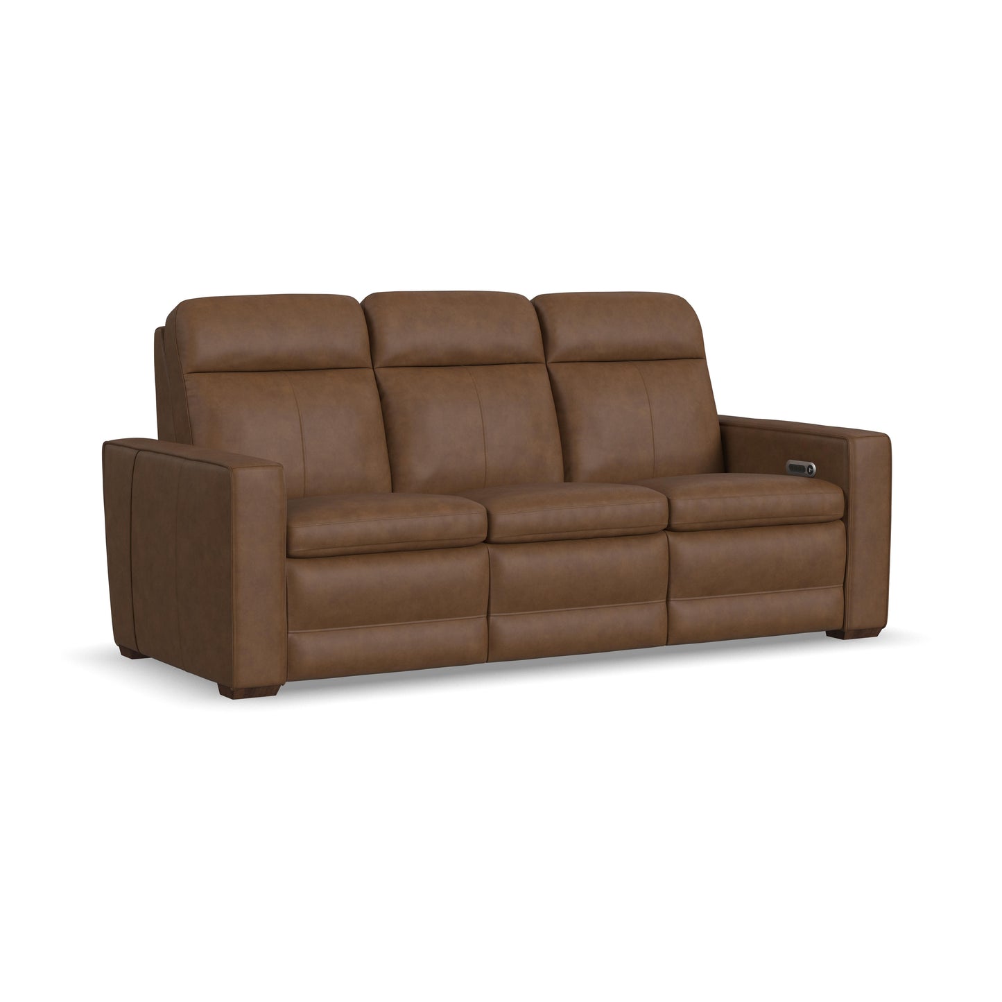 Flexsteel Dutch Power Reclining Sofa with Console, Power Headrest, & Lumbar