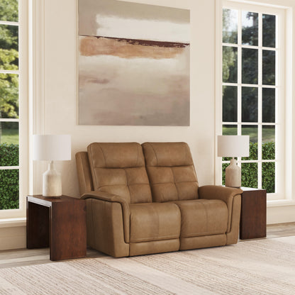 Flexsteel Ranger Leather Power Reclining Loveseat with Power Headrest, Lumbar, Heat & Massage