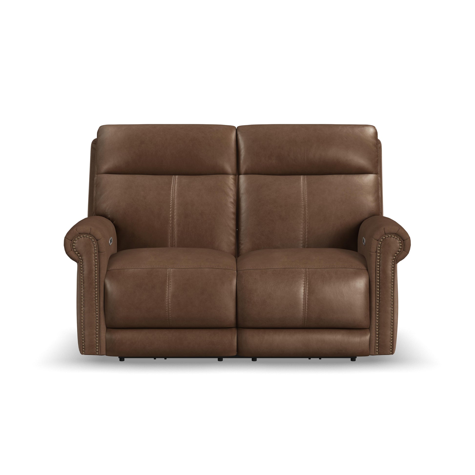 Flexsteel Alexander Leather Power Reclining Loveseat with Power Headrest & Lumbar