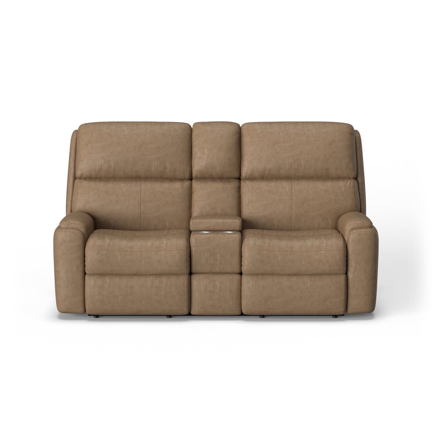 Flexsteel Rio Power Reclining Loveseat with Console & Power Headrests