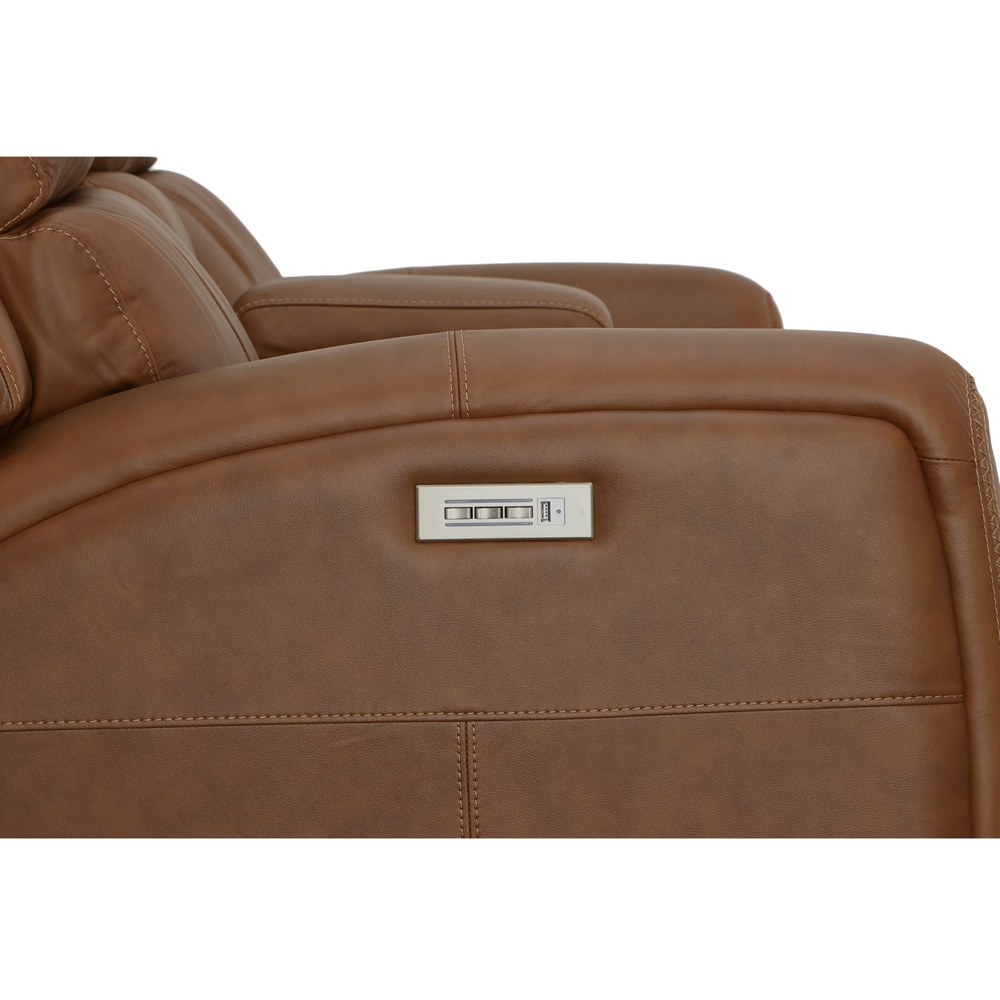 Flexsteel Linden Power Reclining Loveseat with Console & Power Headrests & Lumbar