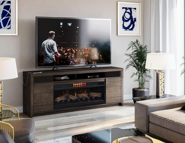 McCalloway 75" Media Mantel w/ 42" Electric Fireplace