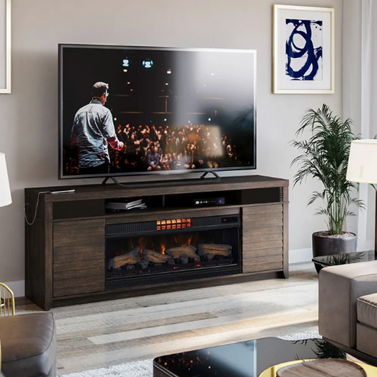 McCalloway 75" Media Mantel w/ 42" Electric Fireplace