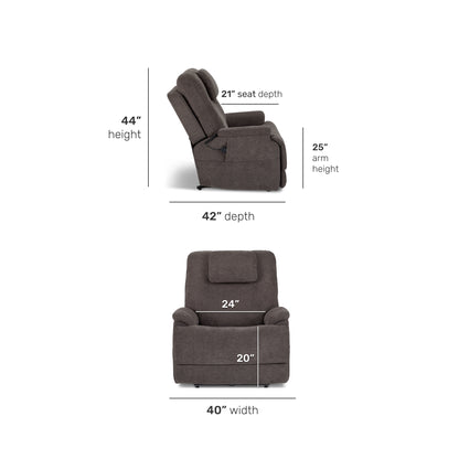 Flexsteel Zecliner Model 2+ Power Lift Sleep Recliner with Power Headrest, Lumbar, Heat & Massage