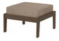 A beige cushioned deep seating ottoman with a kona frame, made from all-weather materials suitable for outdoor use.