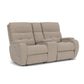 Flexsteel Strait Power Reclining Loveseat with Console & Power Headrests
