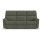 Flexsteel Porter Power Reclining Sofa with Console, Power Headrest, & Lumbar