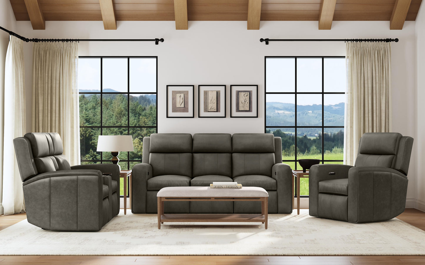 Flexsteel Wyatt Power Recliner with Power Headrest & Lumbar