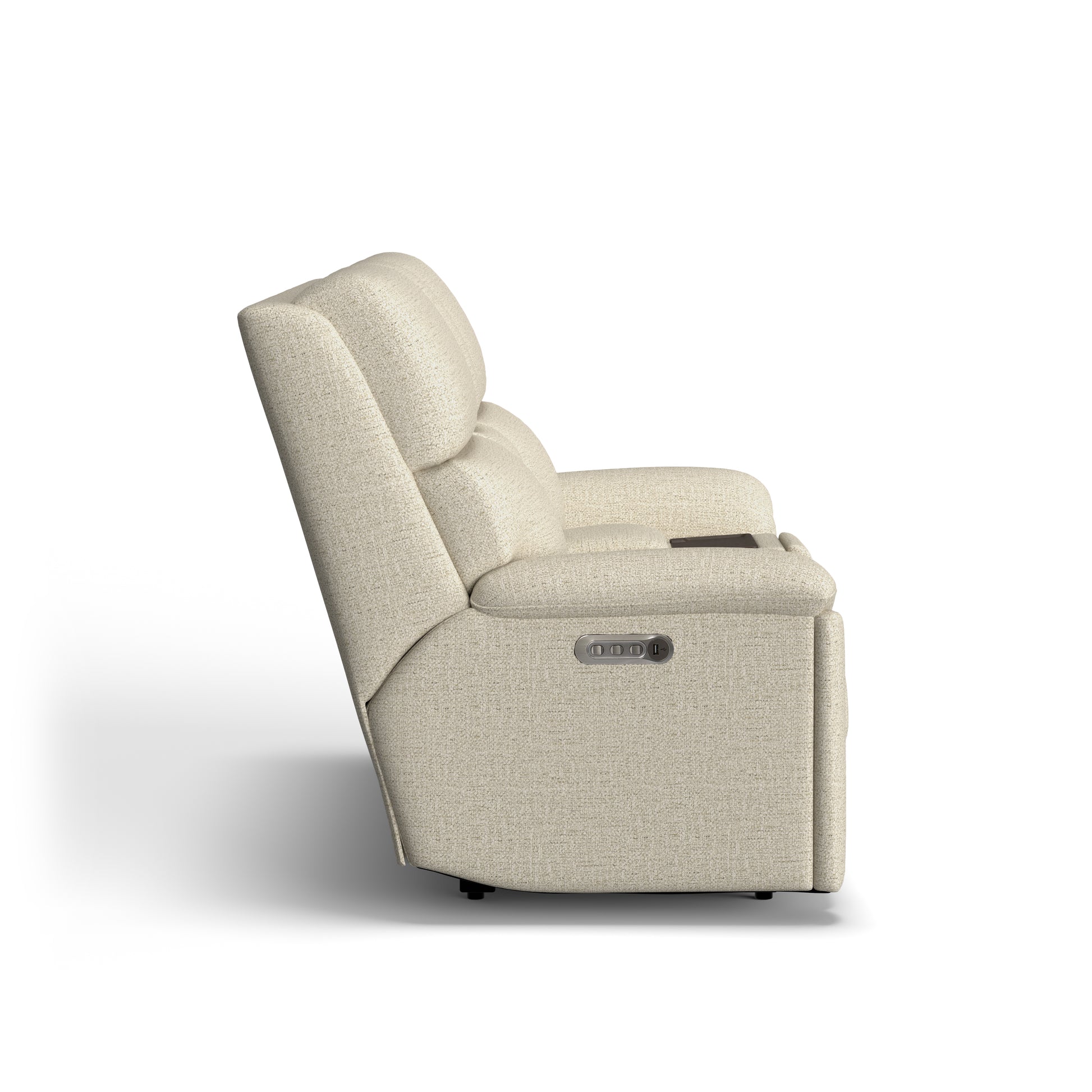 Flexsteel Porter Power Reclining Loveseat with Console, Power Headrests & Lumbar