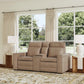 Flexsteel Dutch Power Reclining Loveseat with Console, Power Headrest & Lumbar
