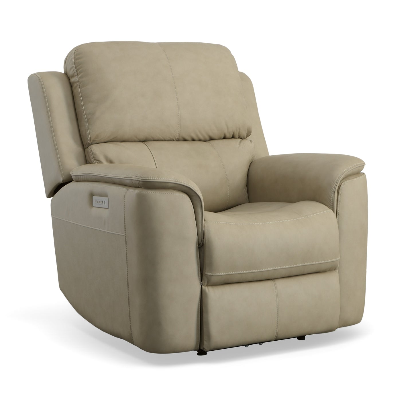 Flexsteel Henry Leather Power Recliner with Power Headrest & Lumbar