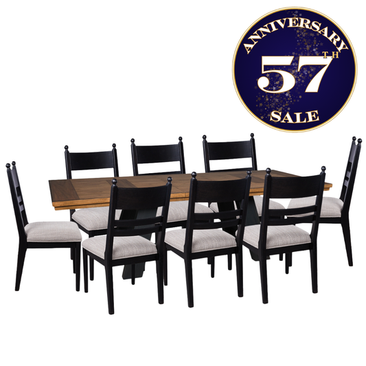 Greddinton Dining Extension Table and 8 Greddinton Dining UPH Side Chair