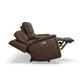 Flexsteel Henry Leather Power Reclining Loveseat with Console & Power Headrests & Lumbar
