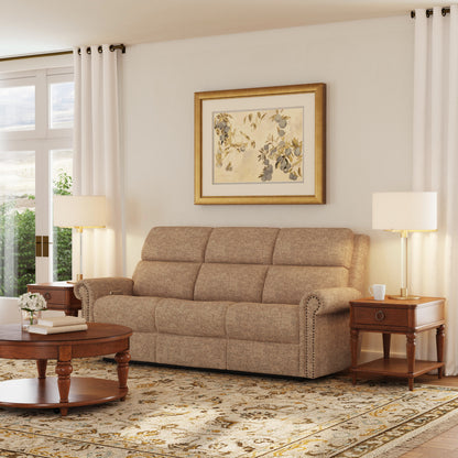 Flexsteel Bernard Power Reclining Sofa with Console, Power Headrest, & Lumbar