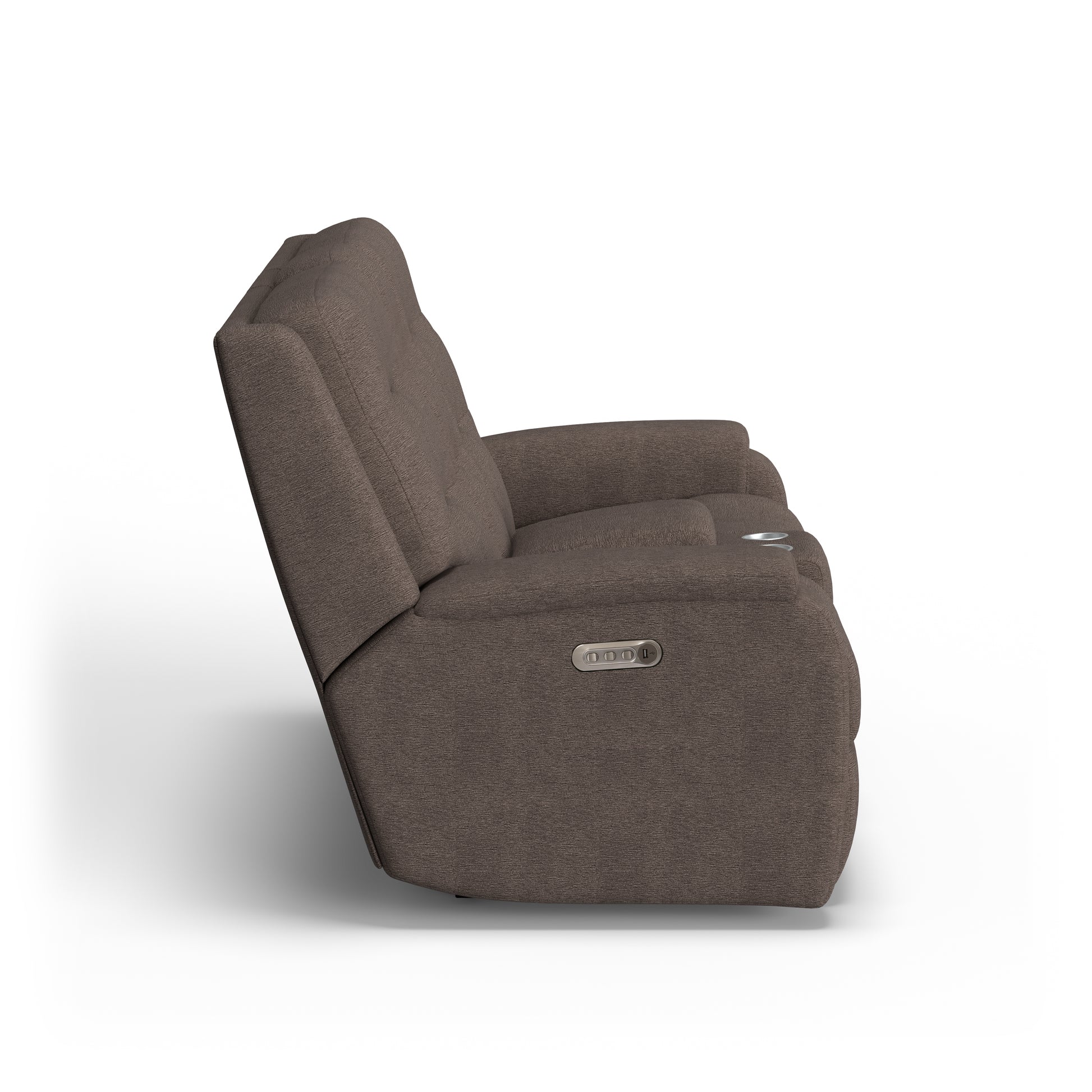 Flexsteel Arlo Power Reclining Loveseat with Console, Power Headrest & Lumbar