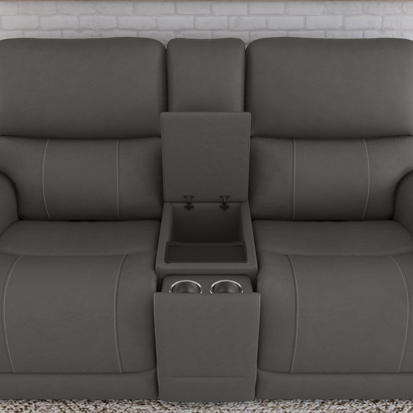 Flexsteel Carter Power Reclining Loveseat with Console & Power Headrests & Lumbar