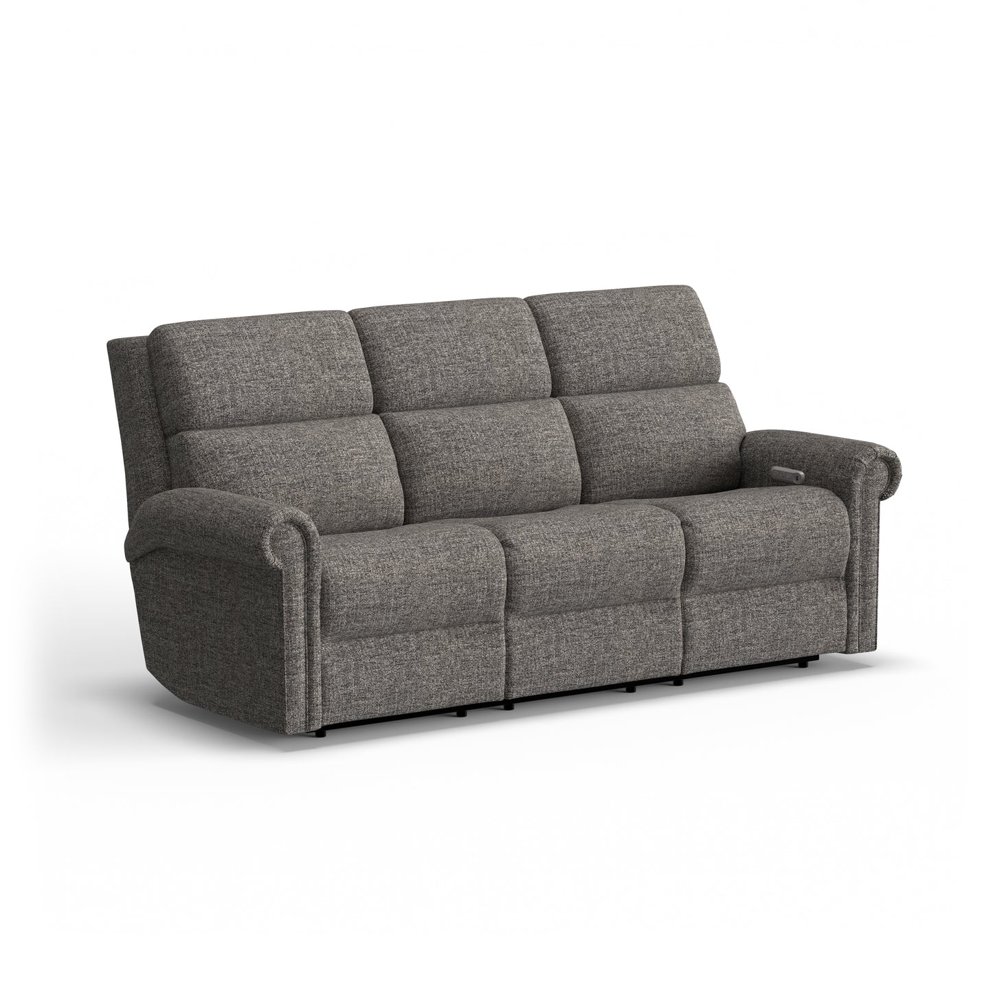 Flexsteel Bernard Power Reclining Sofa with Console, Power Headrest, & Lumbar