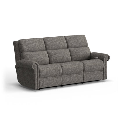 Flexsteel Bernard Power Reclining Sofa with Console, Power Headrest, & Lumbar