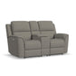 Flexsteel Henry Leather Power Reclining Loveseat with Console & Power Headrests & Lumbar