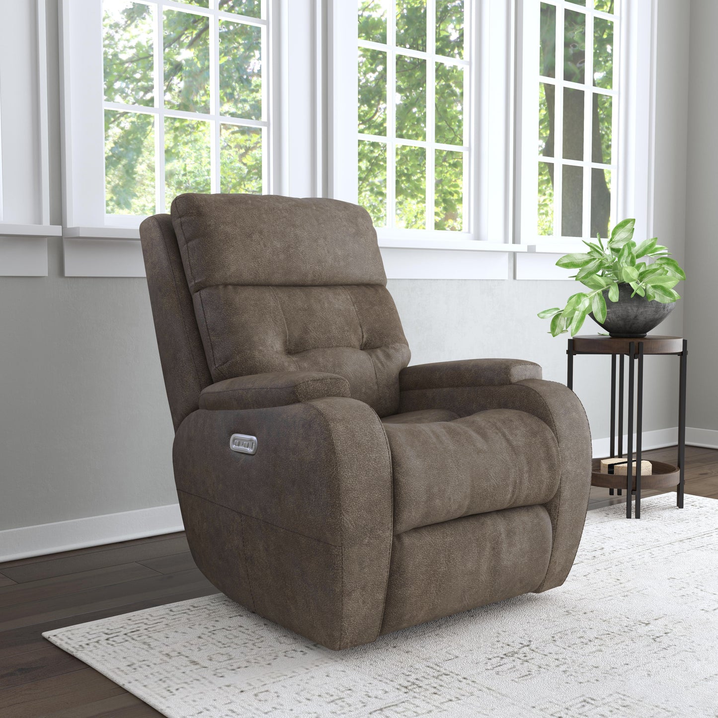 Flexsteel Strait Power Recliner with Power Headrest