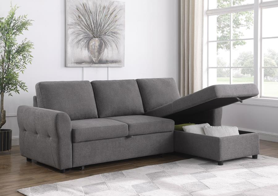 Samantha Upholstered Storage Sleeper Sectional