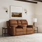 Flexsteel Henry Leather Power Reclining Loveseat with Console & Power Headrests & Lumbar