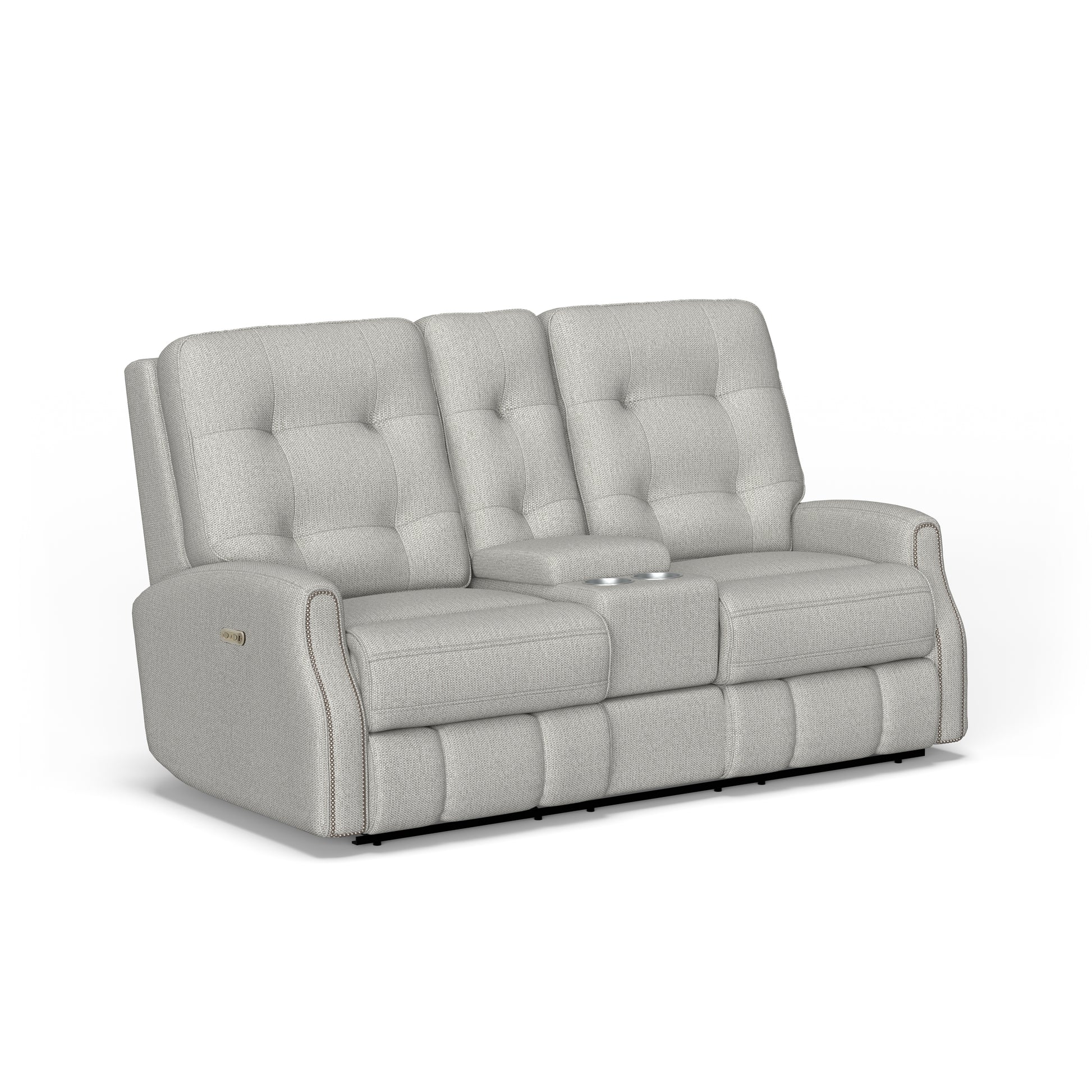 Flexsteel Devon Power Reclining Loveseat with Console & Power Headrests