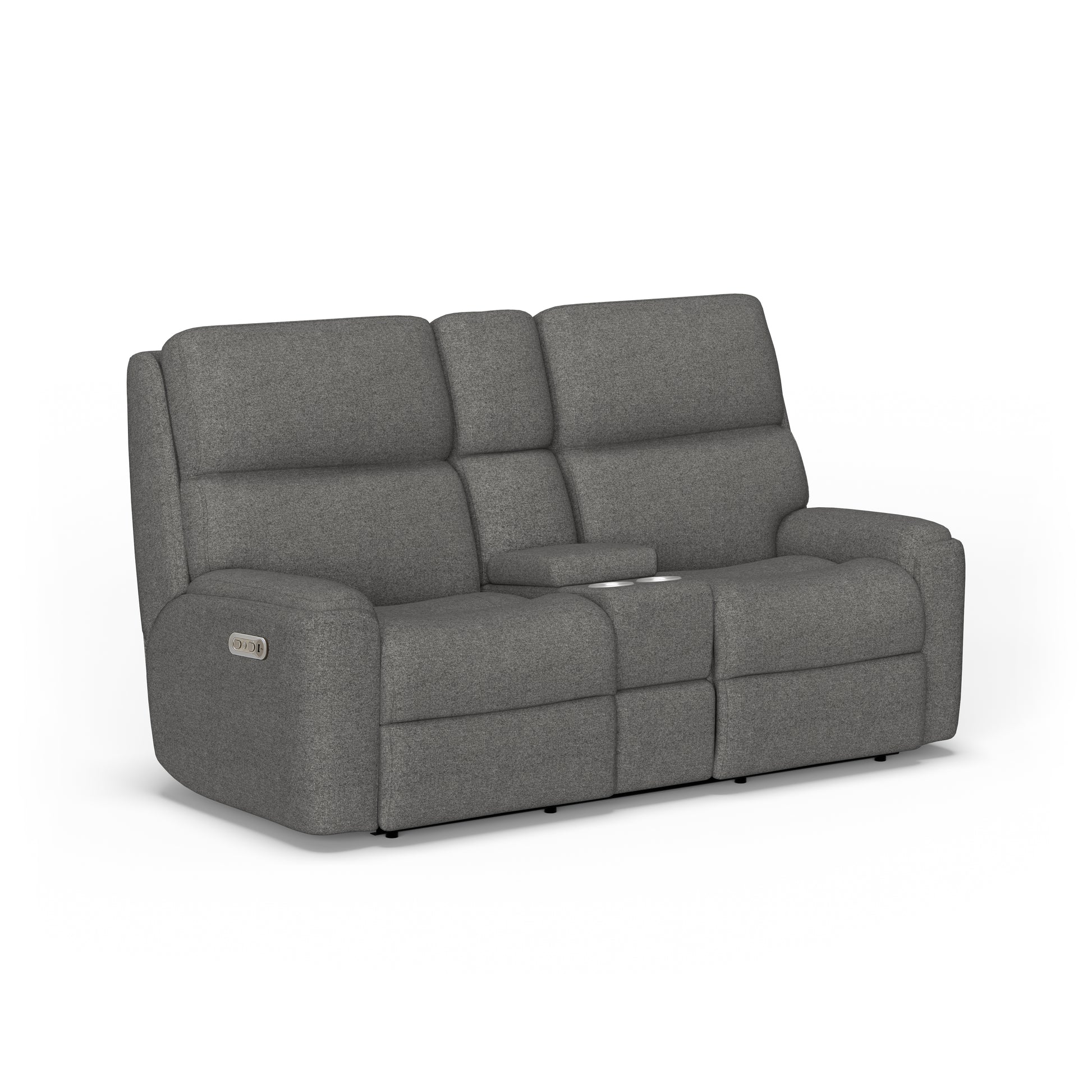 Flexsteel Rio Power Reclining Loveseat with Console & Power Headrests