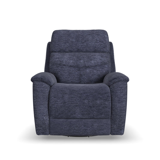 Flexsteel Refined Swivel Gliding Recliner w/ Power Headrest & Lumbar