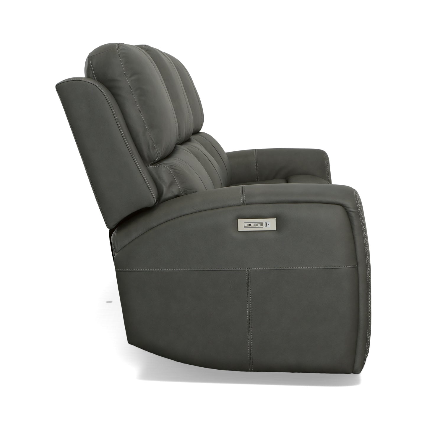 Flexsteel Linden Leather Power Reclining Sofa with Power Headrests & Lumbar