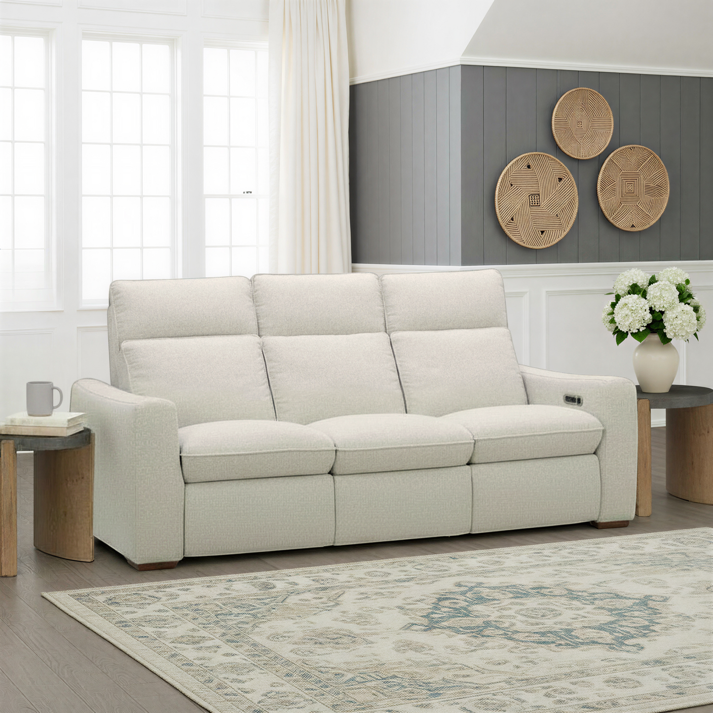 Flexsteel Ava Power Reclining Sofa with Power Headrest & Lumbar