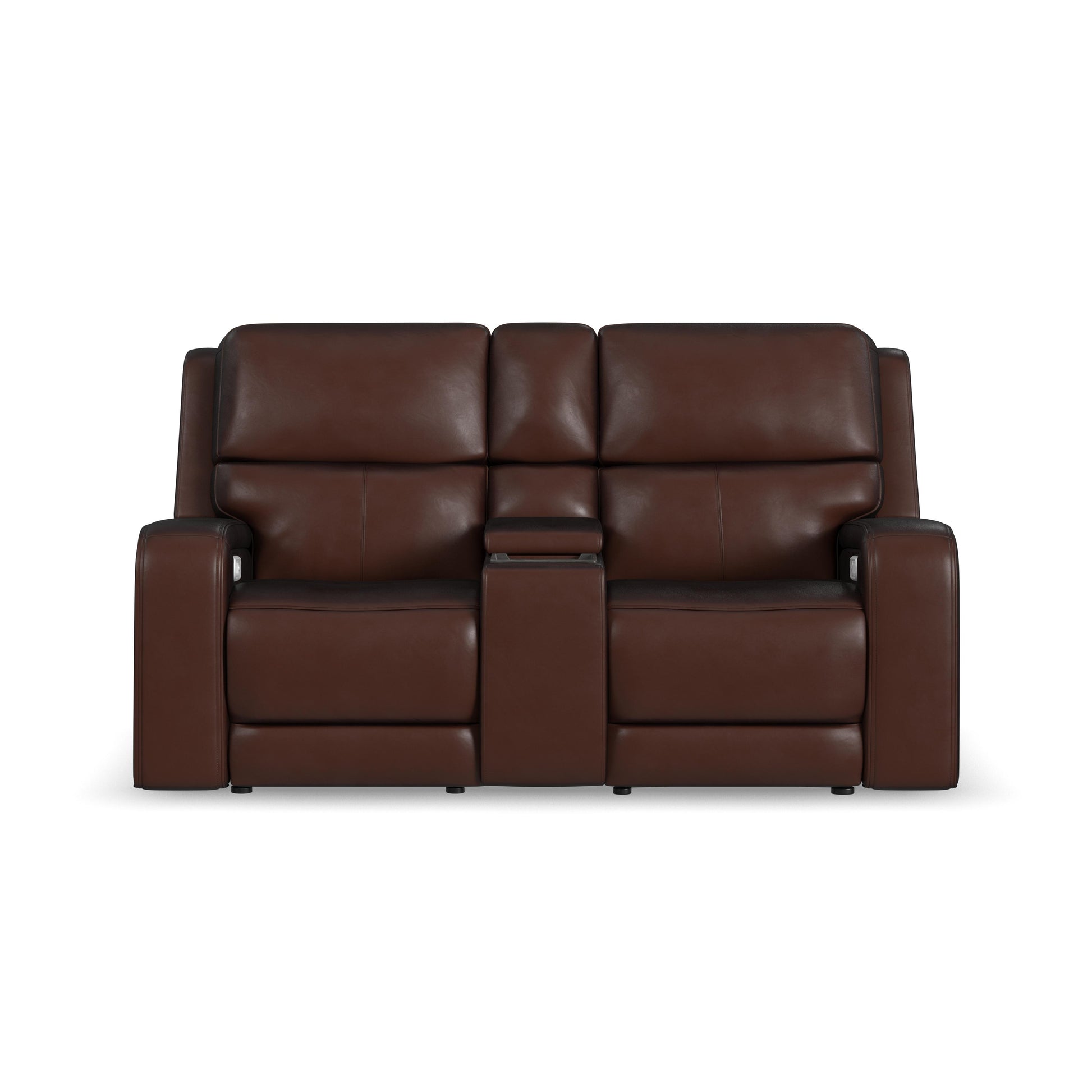 Flexsteel Oasis Power Reclining Loveseat with Console, Power Headrests, Lumbar, Heat & Massage