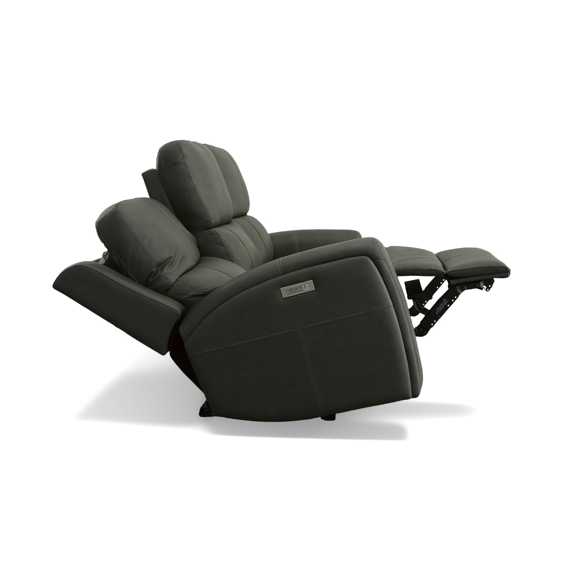 Flexsteel Linden Leather Power Reclining Sofa with Power Headrests & Lumbar