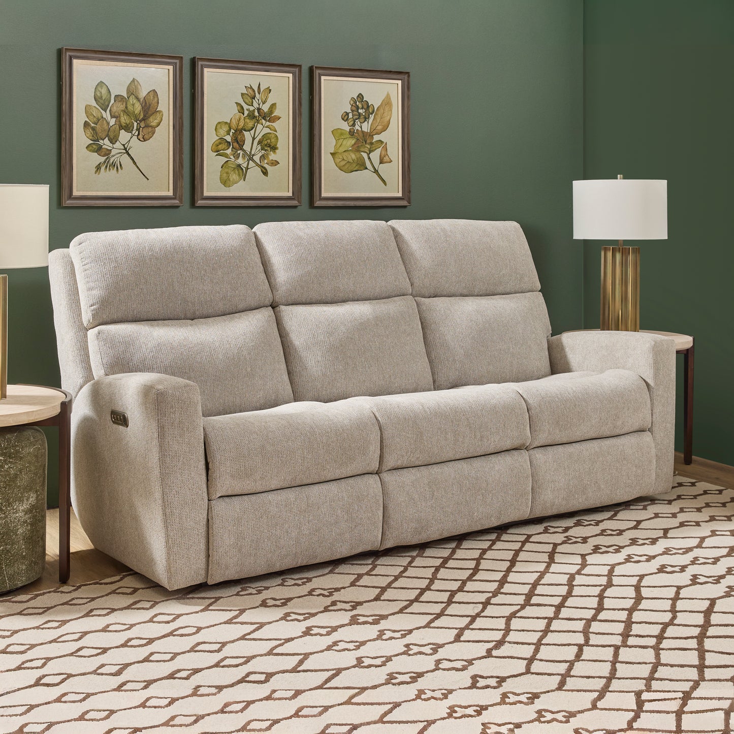 Flexsteel Score Power Reclining Sofa with Power Headrests & Lumbar