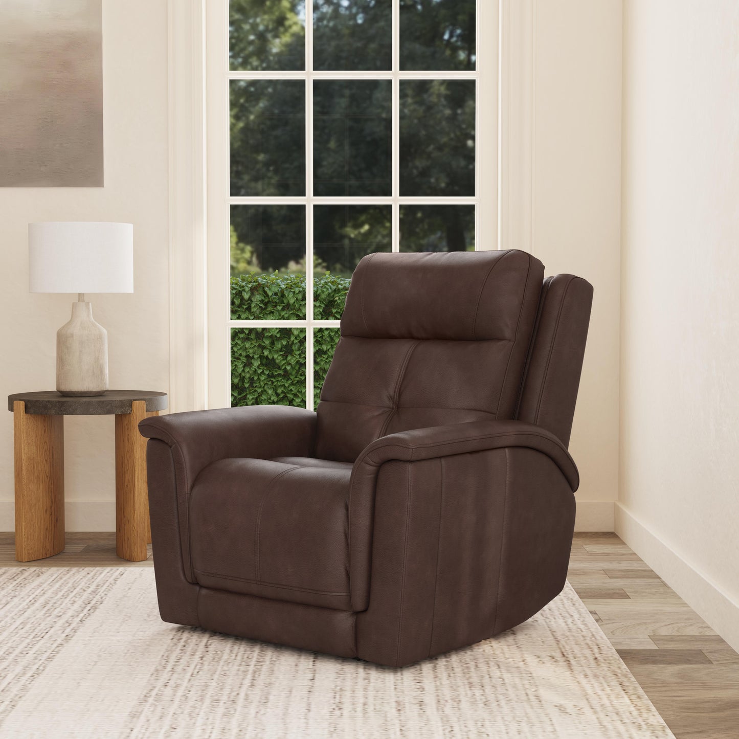 Flexsteel Ranger Leather Power Recliner with Power Headrest, Lumbar, Heat & Massage