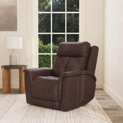 Flexsteel Ranger Leather Power Recliner with Power Headrest, Lumbar, Heat & Massage