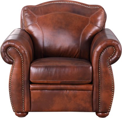 Arizona Chair in Marco Brown leather by Leather Italia