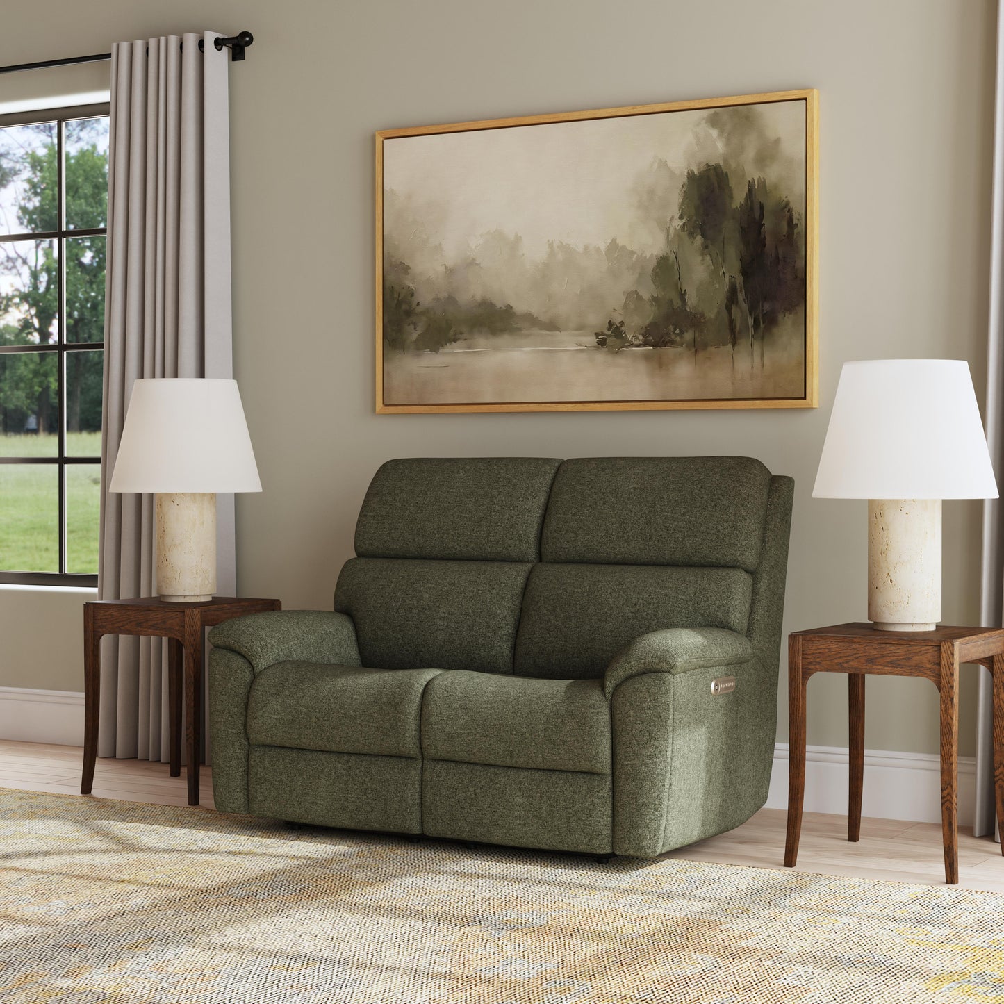 Flexsteel Porter Power Reclining Loveseat with Power Headrest & Lumbar
